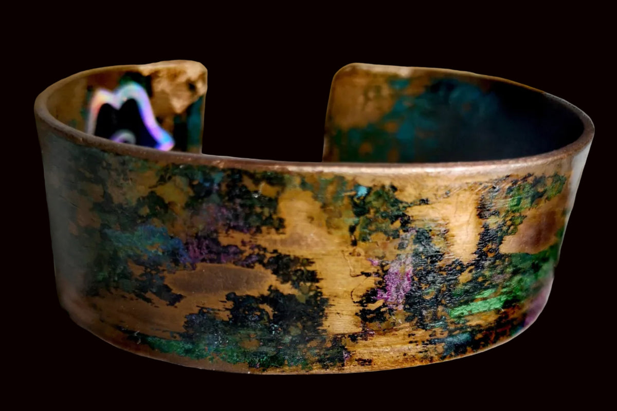Cuff Bracelet Copper Patina Jewellery Handcrafted 7th Anniversary Gift For Her | FREE UK DELIVERY