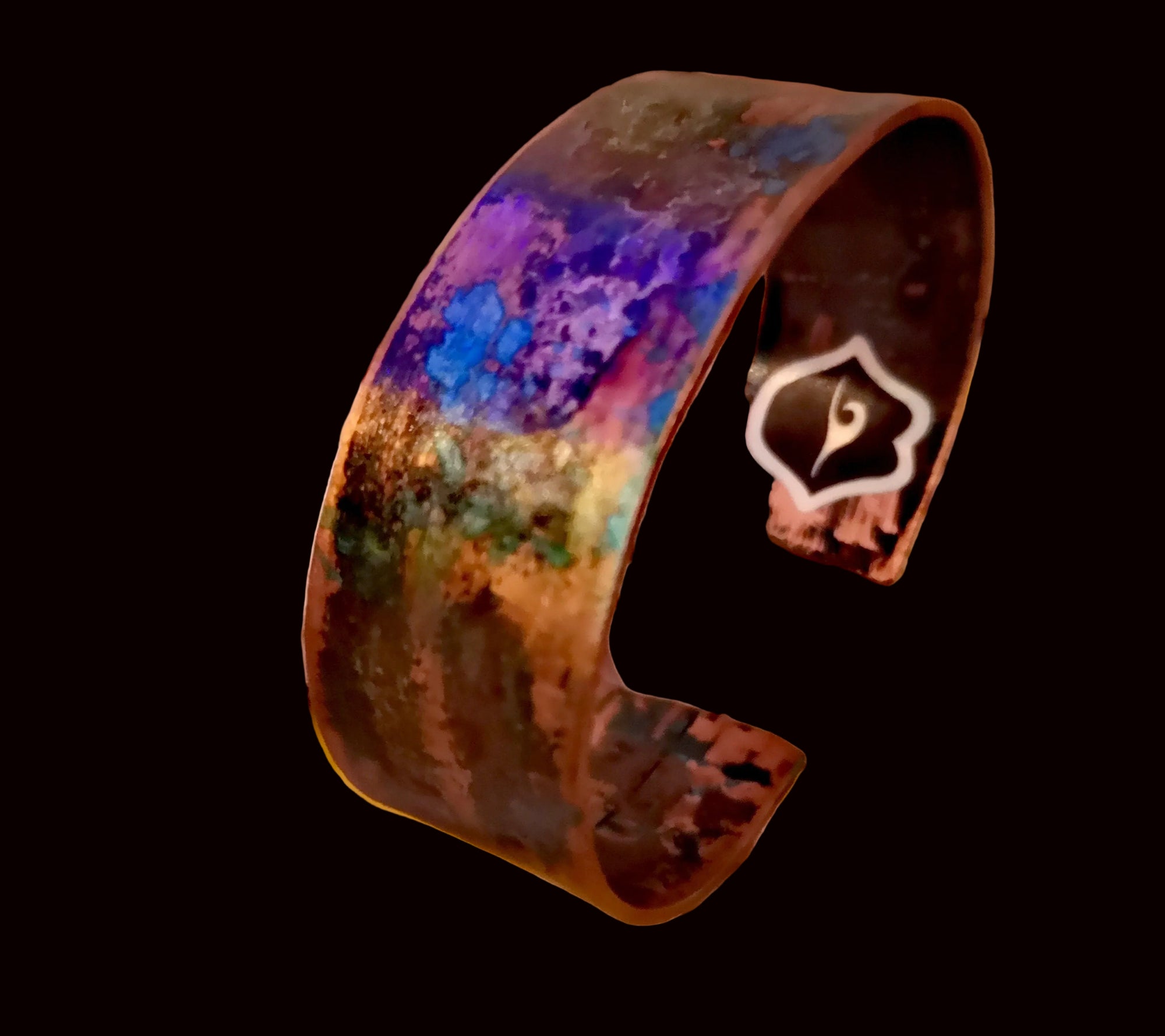 Hand Forged Copper Cuff Bracelet | Verdigris Patina, Cornish Jewellery