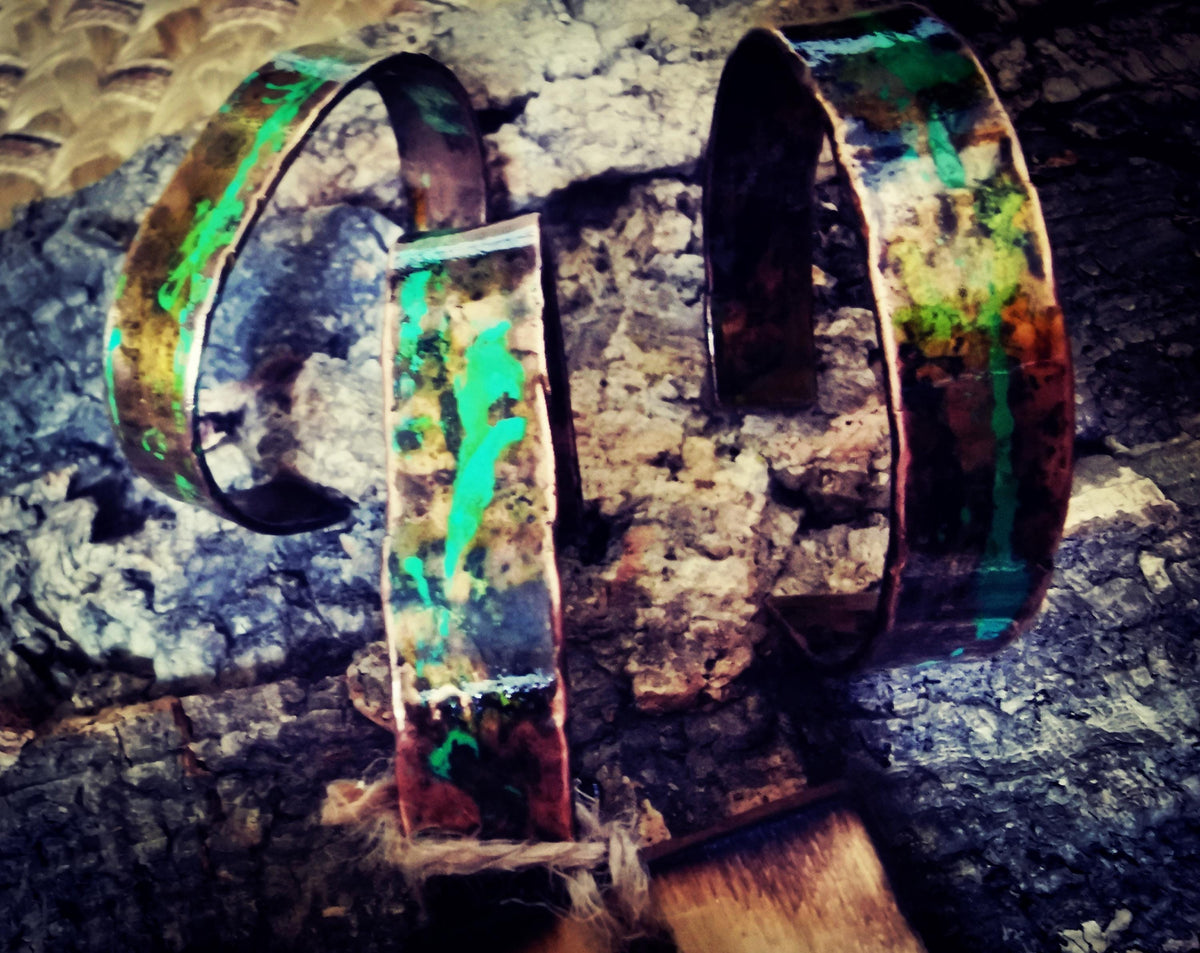 RMS Mulheim Shipwreck Copper Cuff Bracelet: Salvaged Patina Jewelry